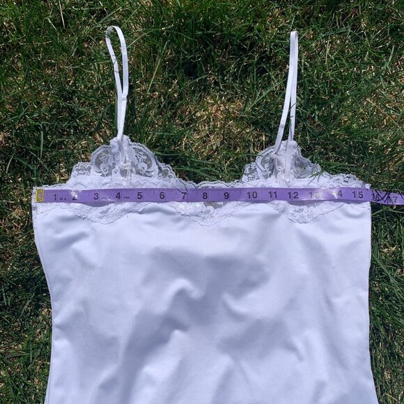 Y2K 90s Ricki's Camisole White Lace Trim Capsule Tank Top - Picture 9 of 11